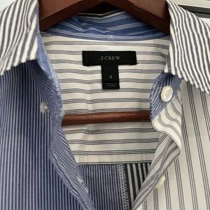 J. Crew Button Down Striped Cotton Shirt Size 8